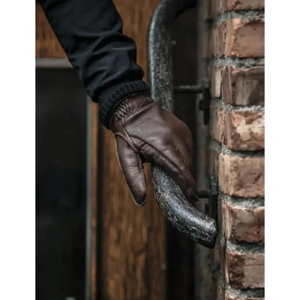 Guanto Deerskin Primaloft Rib, Marrone