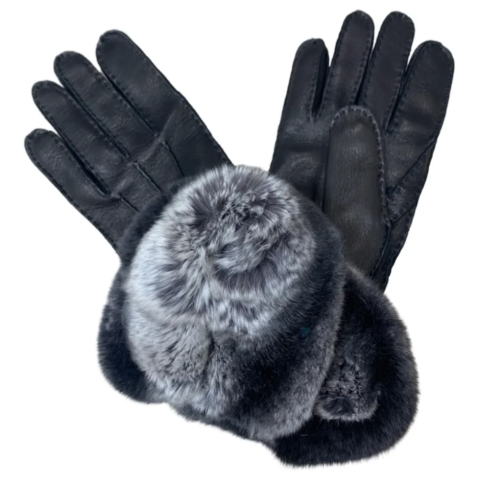 Guanto in Pelle di Cervo Nero