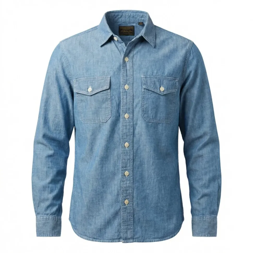 HEMP CHAMBRAY SHIRT CPO BLU