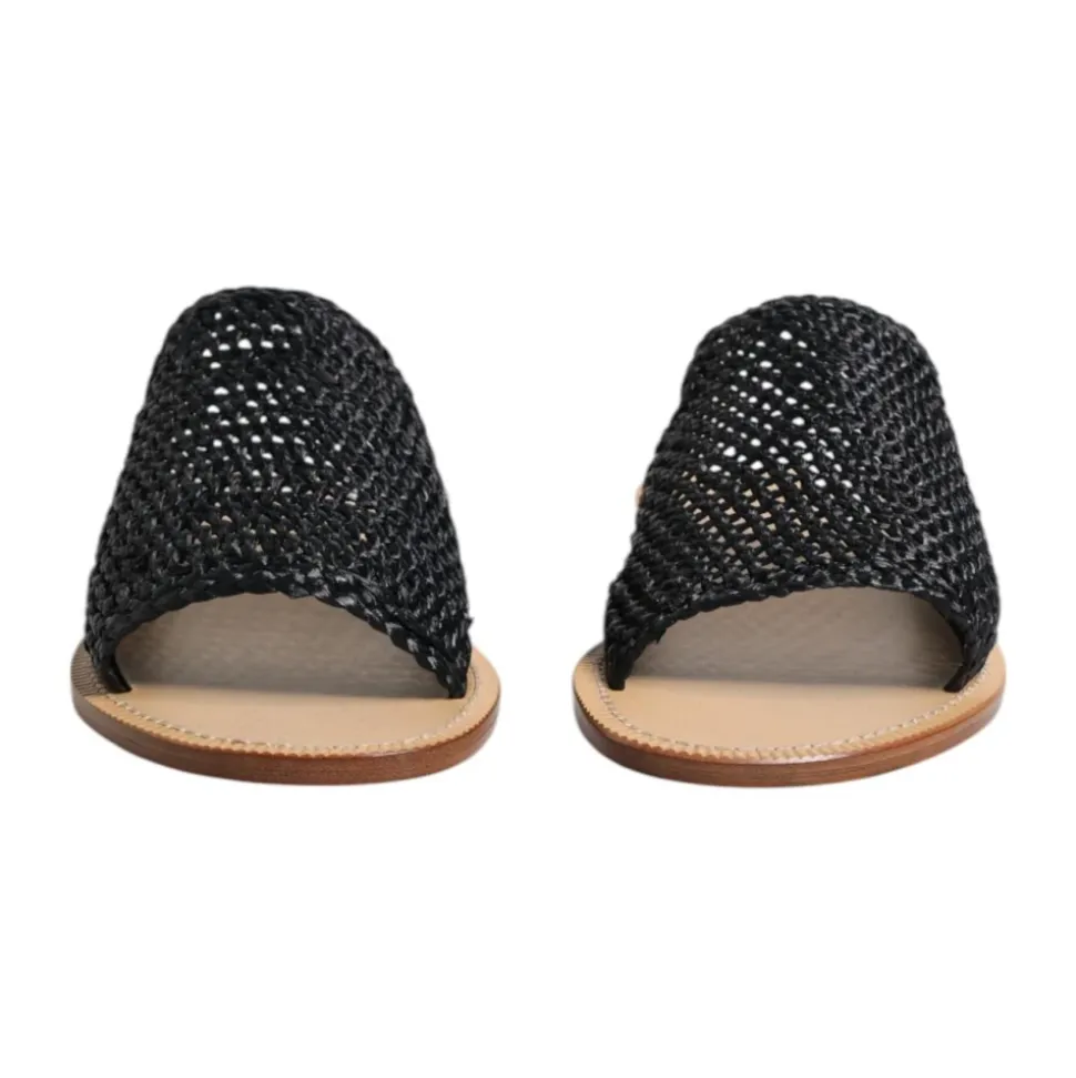Intrecciato Raffia Slides Scarpe