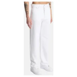 Jeans a gamba ampia dritta con cintura regolabile