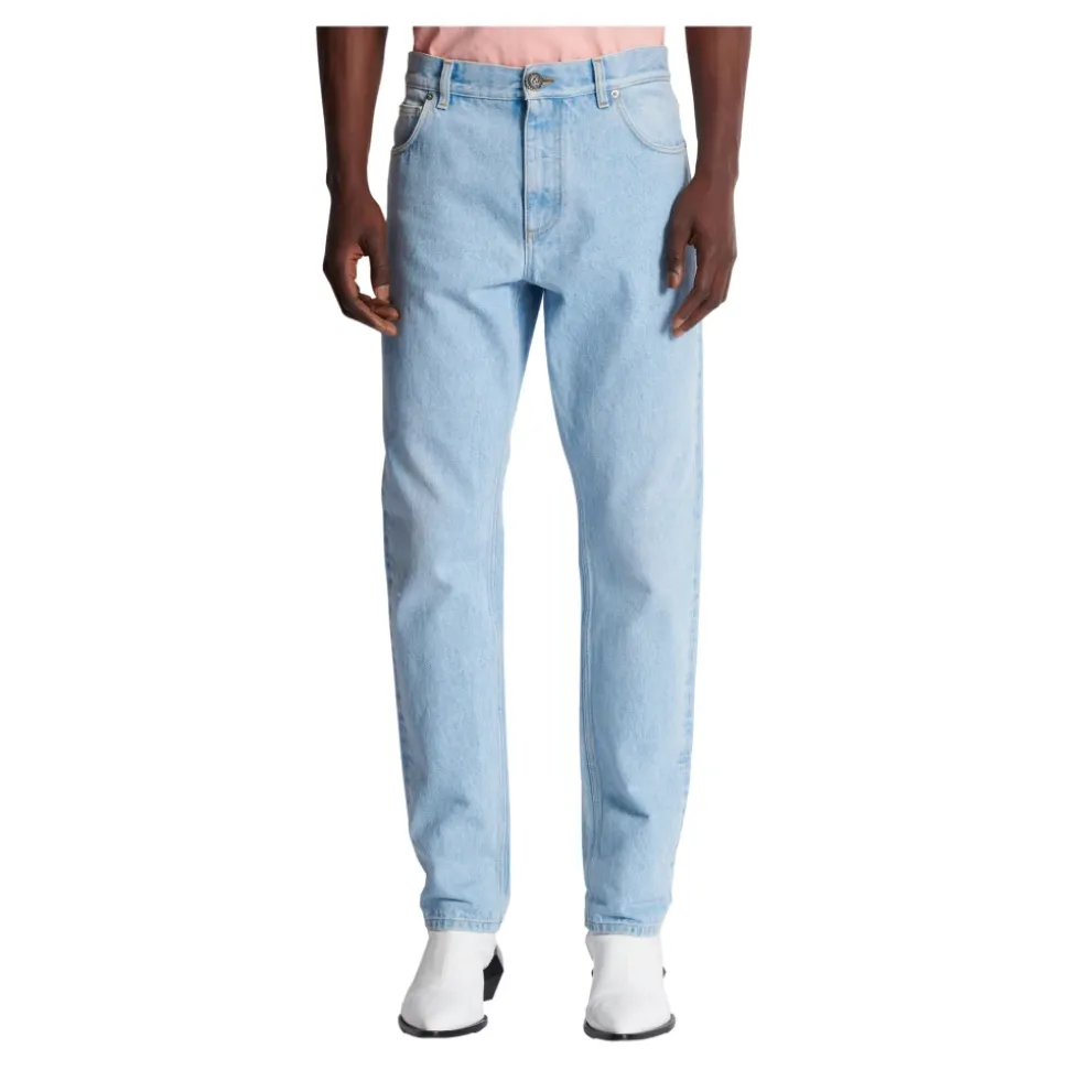 Jeans in denim regular fit blu chiaro