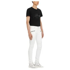 Jeans Slim-fit con Ginocchia a Coste