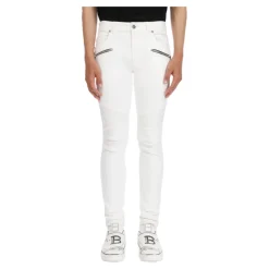 Jeans Slim-fit con Ginocchia a Coste