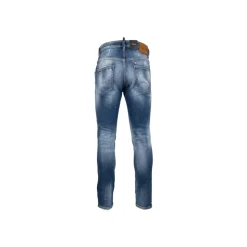 Jeans Uomo con Bottone e Patch in Pelle