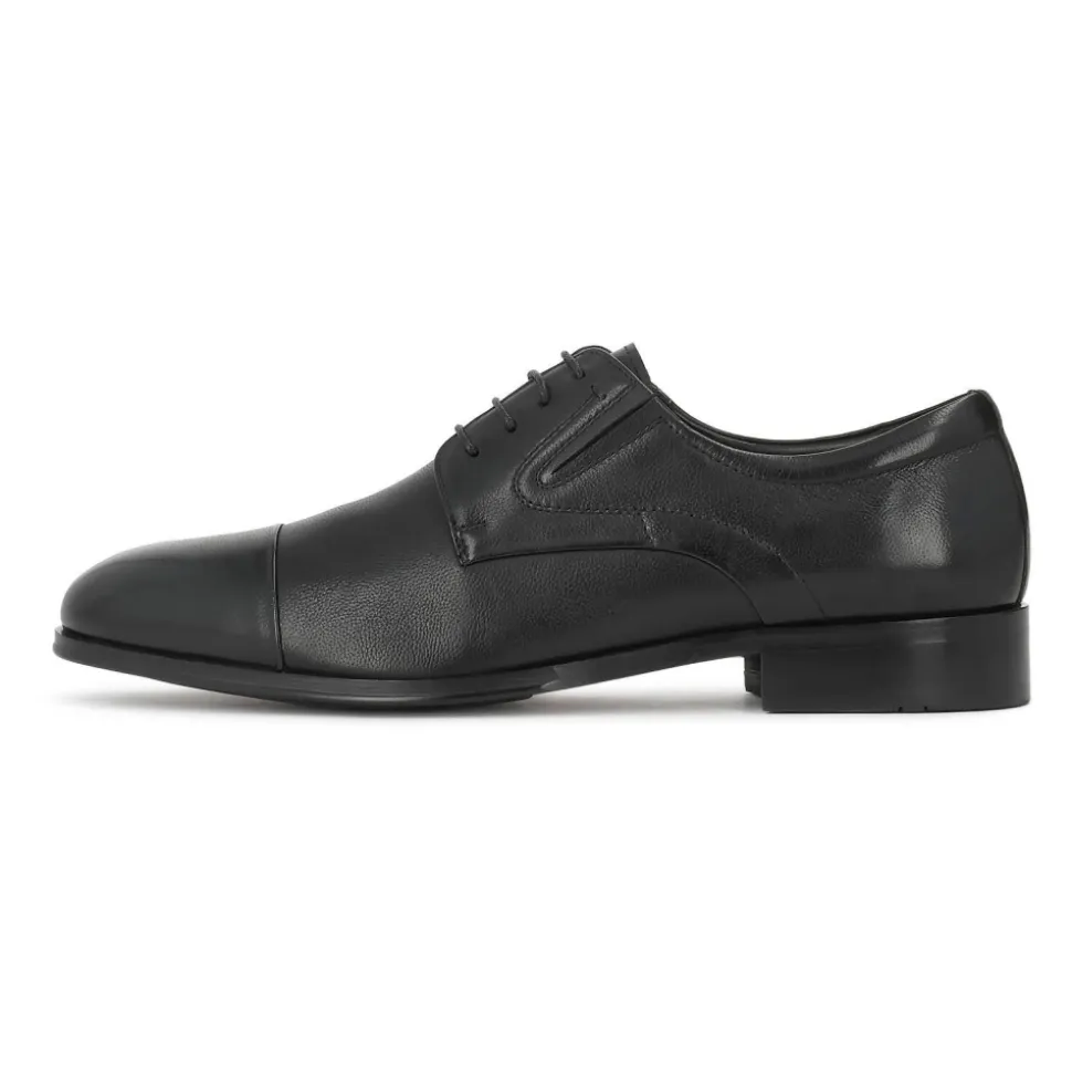 Kazar Scarpe stringate da uomo derby in pelle nera con puntale