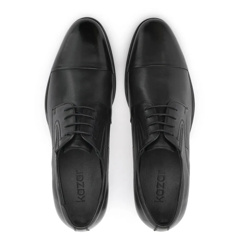 Kazar Scarpe stringate da uomo derby in pelle nera con puntale