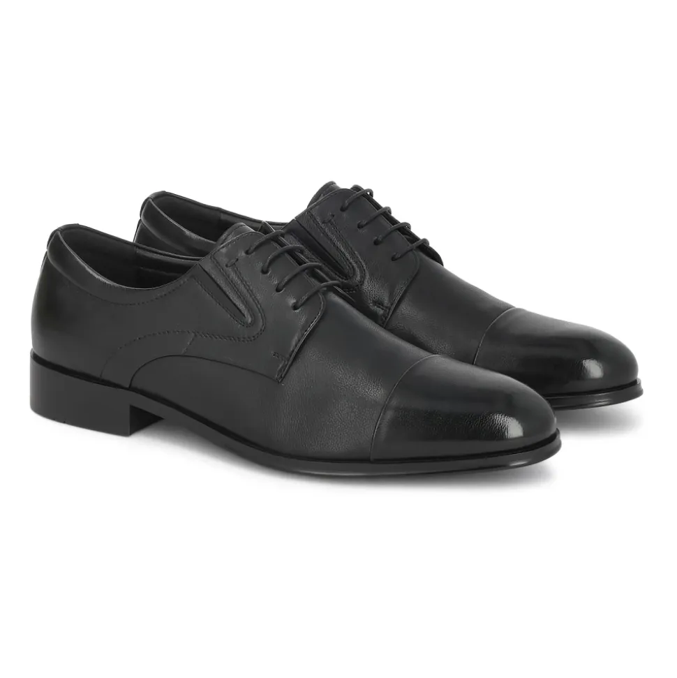 Kazar Scarpe stringate da uomo derby in pelle nera con puntale