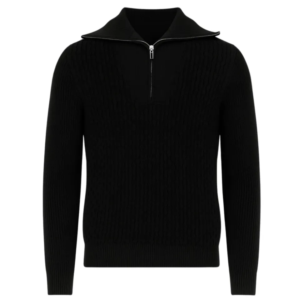 Maglia Nera con Zip Finezza 7