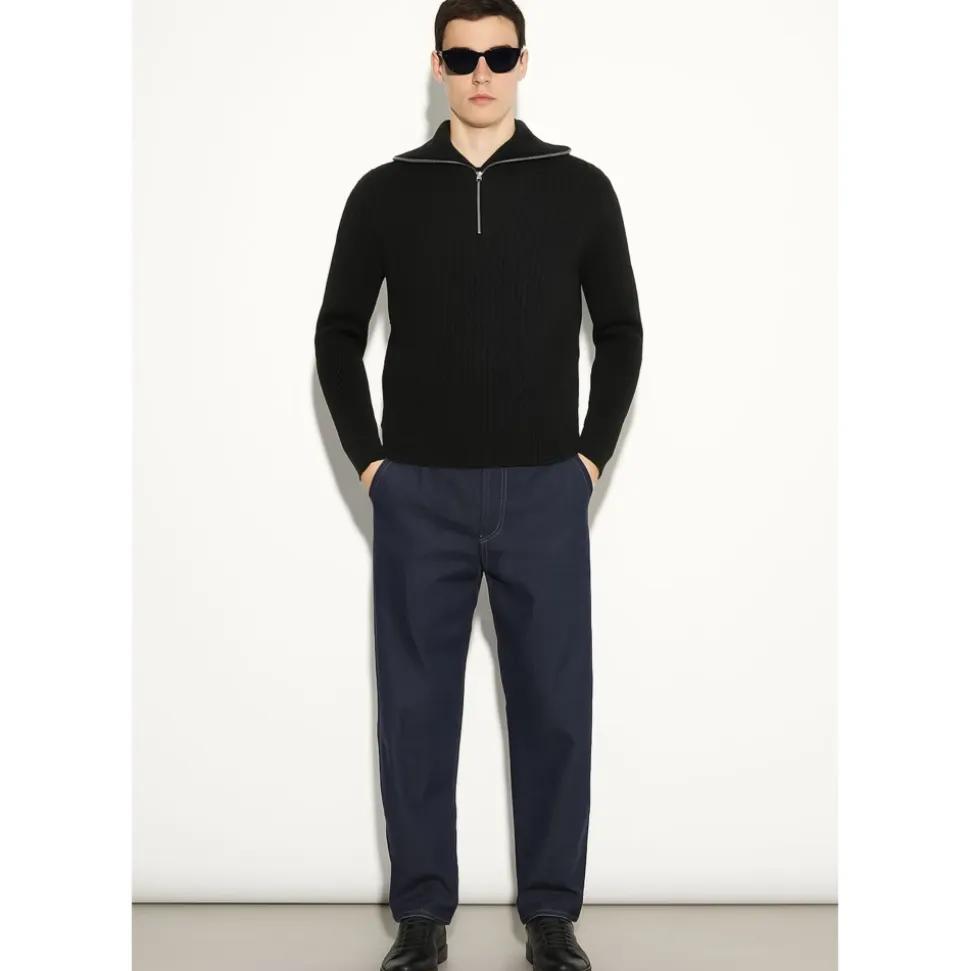 Maglia Nera con Zip Finezza 7