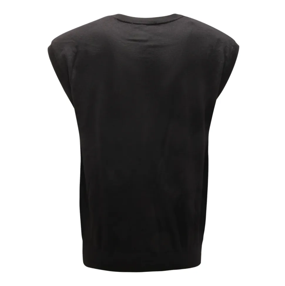 Maglia Senza Maniche in Lana Stile Couture