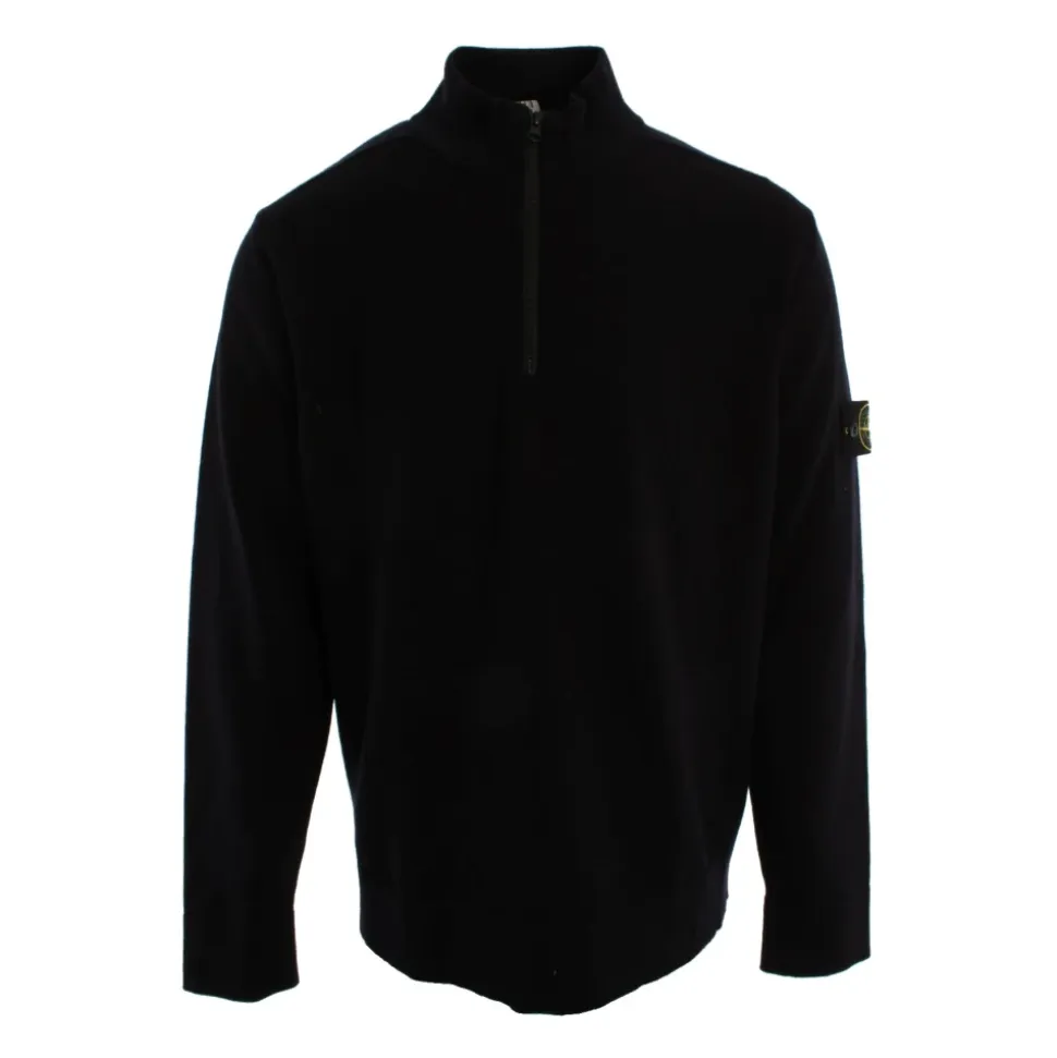 Maglione a Collo Alto con Mezza Zip