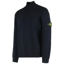 Maglione a Collo Alto con Rifiniture a Costine
