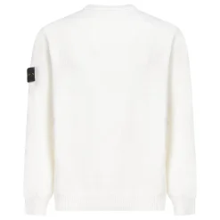Maglione Bianco a Coste da Pescatore