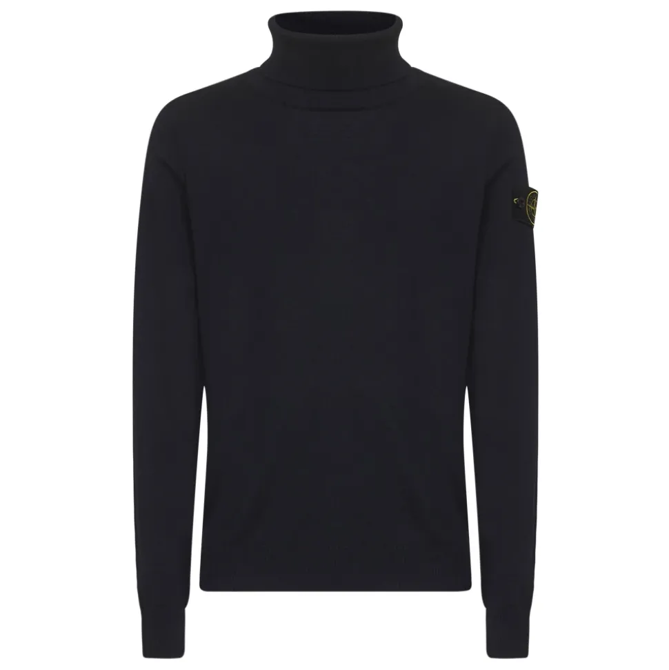 Maglione Blu in Lana a Coste