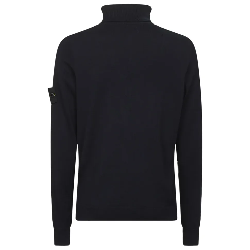 Maglione Blu in Lana a Coste