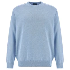 Maglione girocollo in cotone Fresco con dettagli in lino