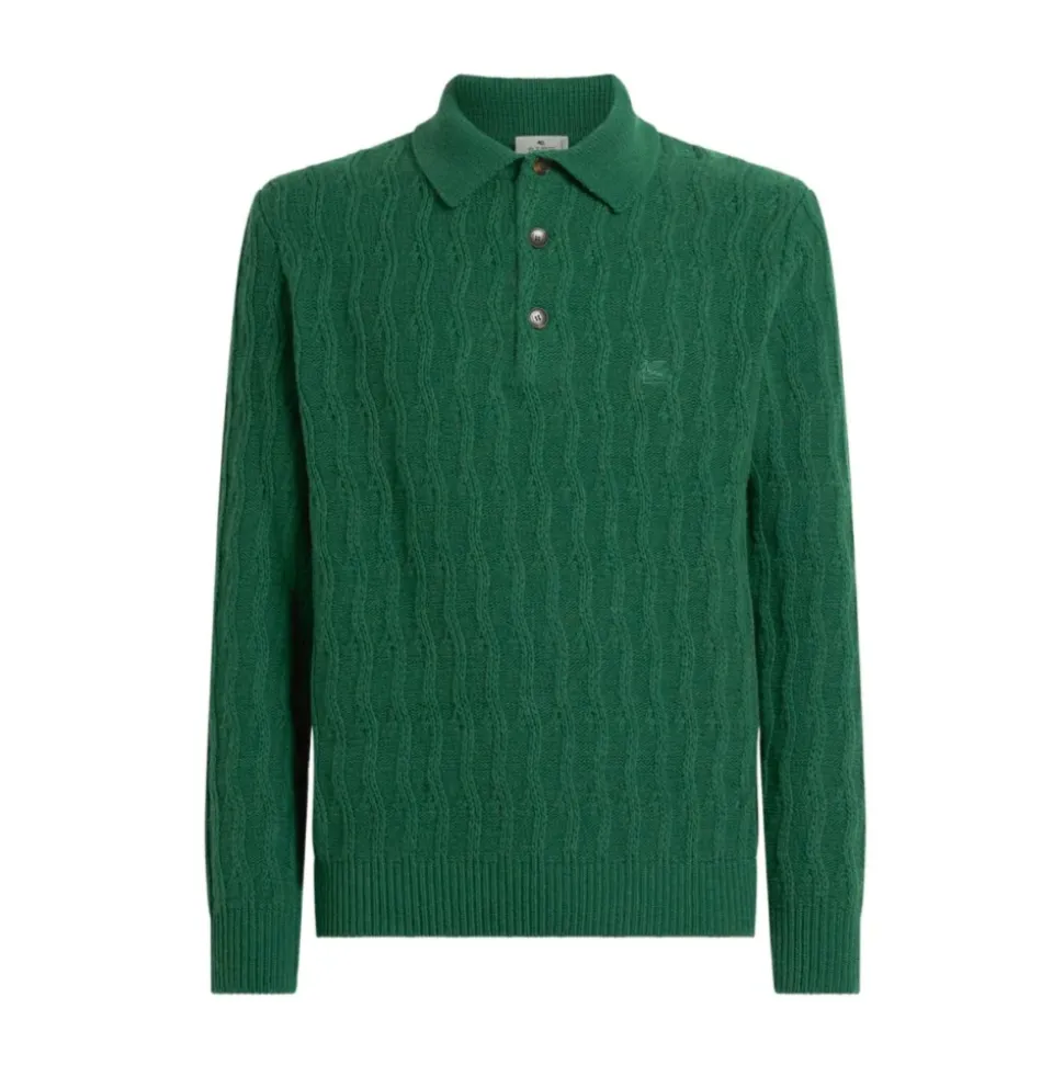 Maglione in cashmere con colletto polo