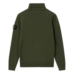Maglione in Lana con Collo Alto e Patch Logo