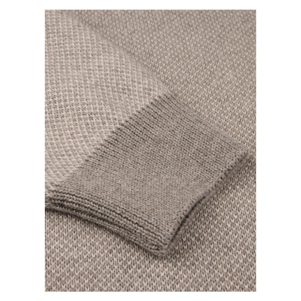Maglione in Lana Merino - Maglia Strutturata con Dettagli a Contrasto