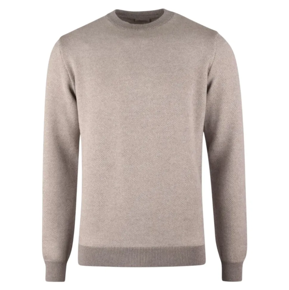 Maglione in Lana Merino - Maglia Strutturata con Dettagli a Contrasto