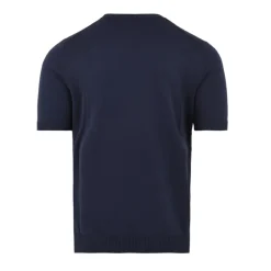 Maglione Rasato a Maniche Corte con Scollo Rotondo