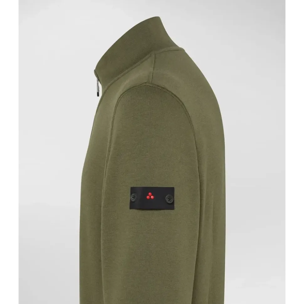 Maglione Verde con Zip a Metà