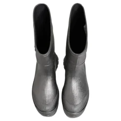 Metallic Silver Pull On Rain Boots
