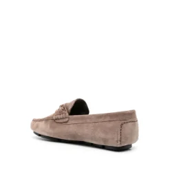 Mocassini eleganti beige in pelle di mucca