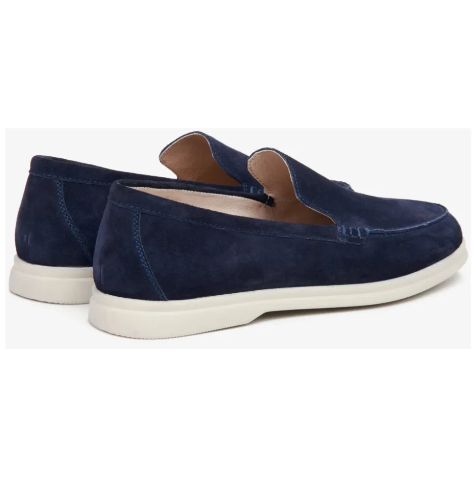 Mocassini in Velour Blu Navy
