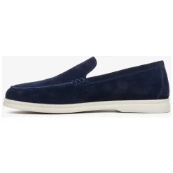 Mocassini in Velour Blu Navy