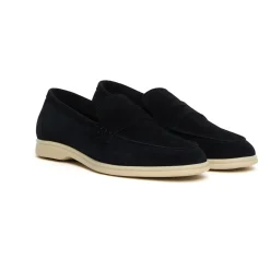 Mocassino in Pelle Scamosciata Blu