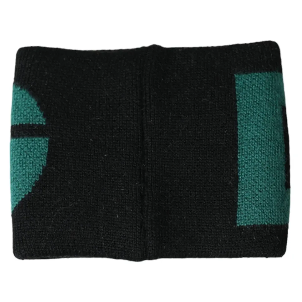 Nero Verde Bracciale in Lana con Logo