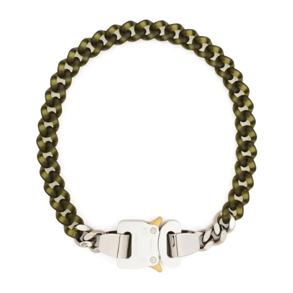 Nylon bicolore e collana metallica