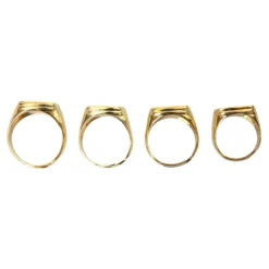 Oro Ottone Smalto Set di 4 Anelli