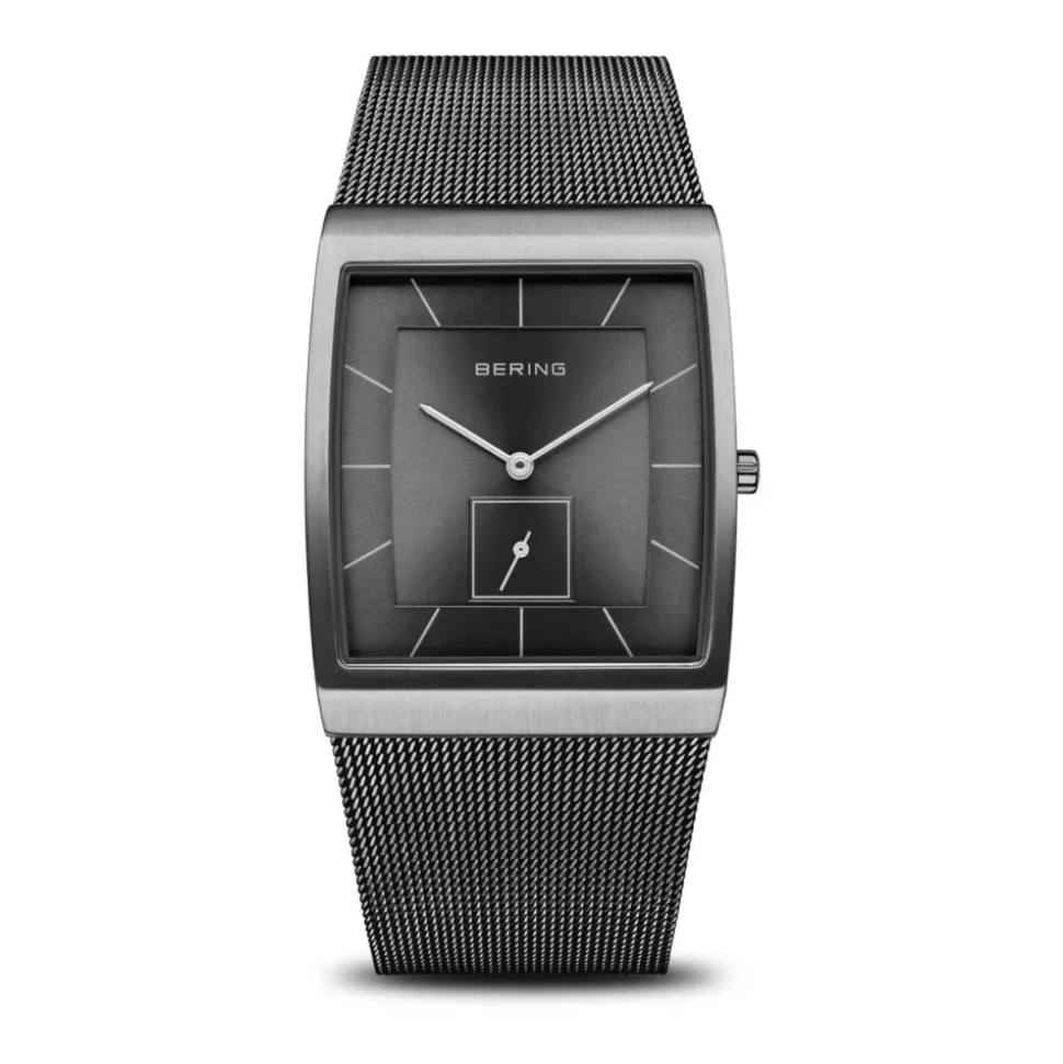 Orologio da Uomo Bracciale Milanese Acciaio Inossidabile Vetro Zaffiro 41mm Grigio 16033-377