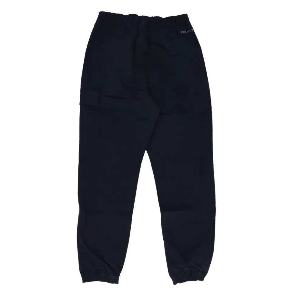 Pantaloni Sportivi Utility in Tessuto Tramato Nero/Blu