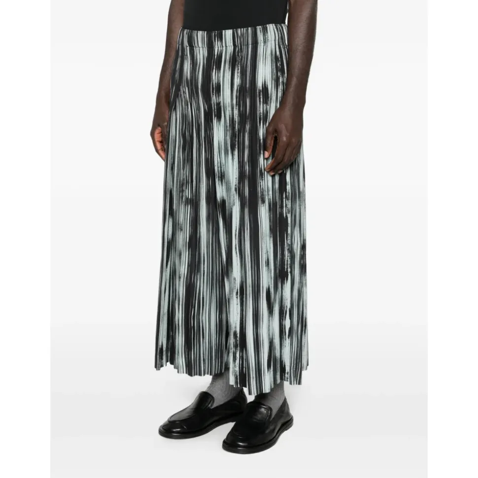 Pantaloni a Righe con Pennellate