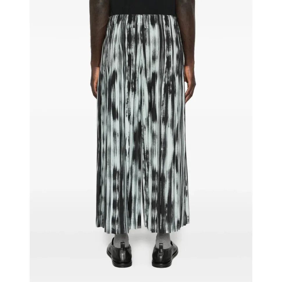 Pantaloni a Righe con Pennellate