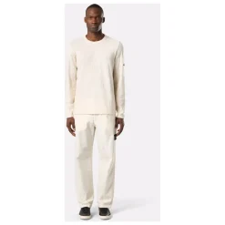 Pantaloni Bianchi con Chiusura a Pressione