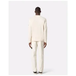 Pantaloni Bianchi con Chiusura a Pressione