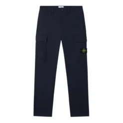 Pantaloni Cargo Blu Vestibilità Ampia