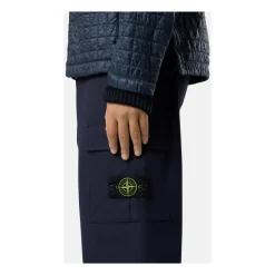 Pantaloni Cargo Blu Vestibilità Ampia