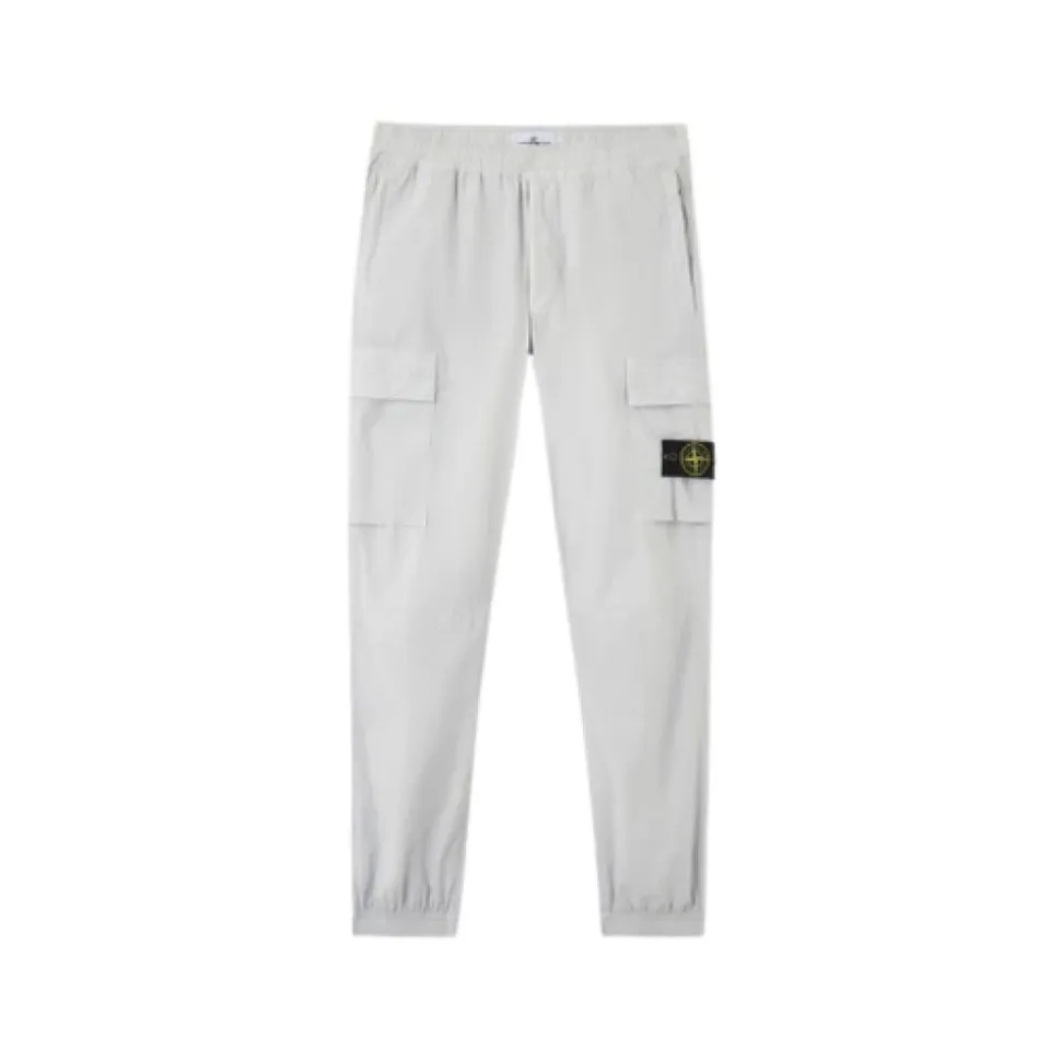 Pantaloni Cargo Grigio Perla