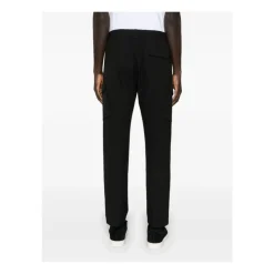 Pantaloni Cargo Neri Vestibilità Elegante