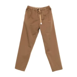 Pantaloni Dritti Elasticizzati in Cotone