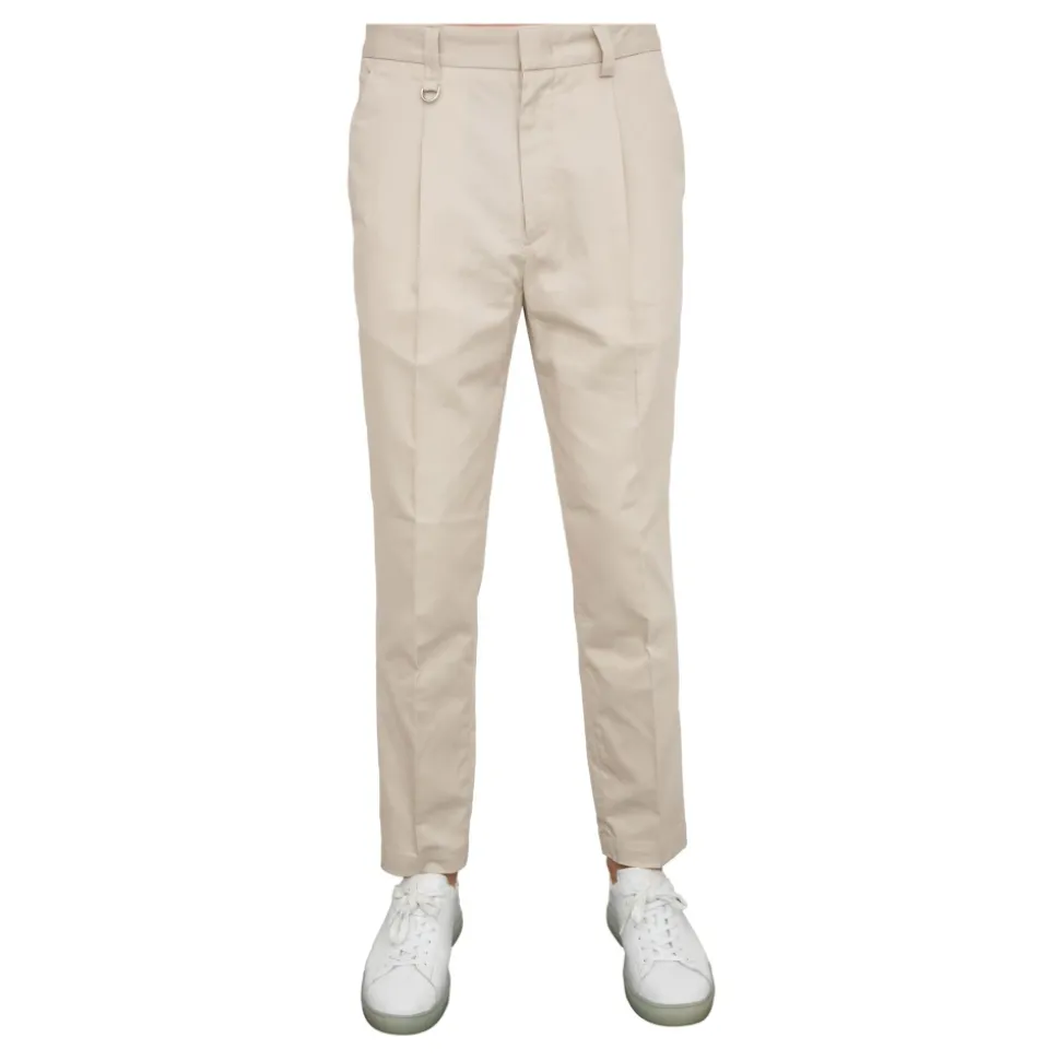 Pantaloni in Tessuto Beige
