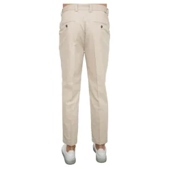 Pantaloni in Tessuto Beige