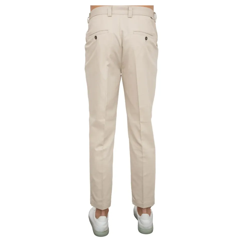 Pantaloni in Tessuto Beige