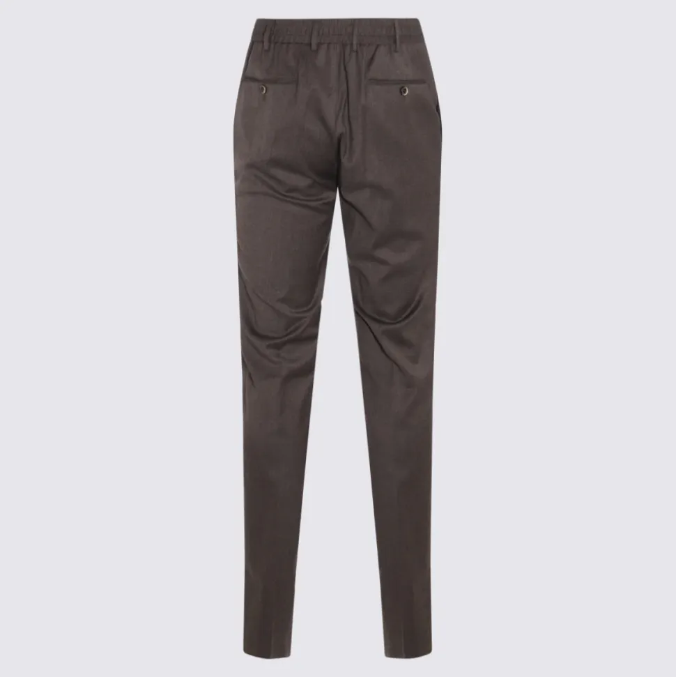 Pantaloni jogger in misto lana marrone